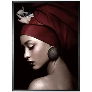 Geld-Terug-Garantie Art Print Vrouw met Hoofddoek FA-147
